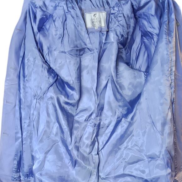 Blazer Coat Jacket From David 2 Leather Factory Periwinkle Color Size 12 / 46 - Picture 7 of 8